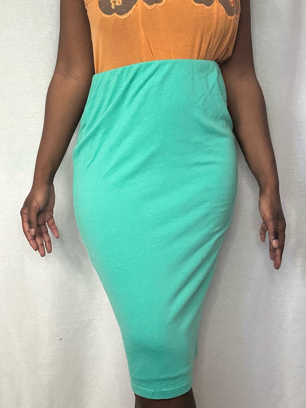 Metaphor mint green pencil skirt